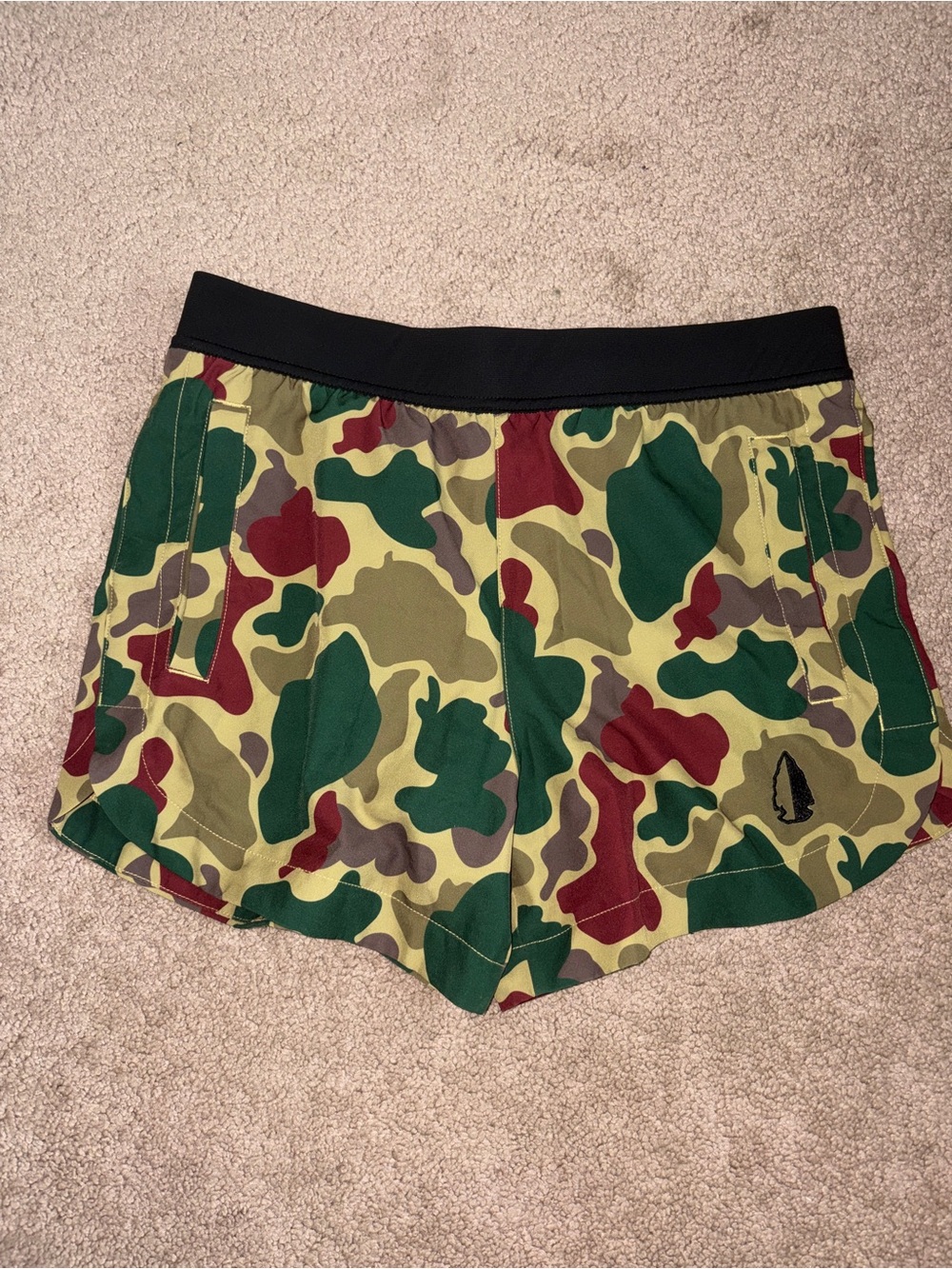 Women's Camouflage Athletic Shorts with Black Elastic Waistband